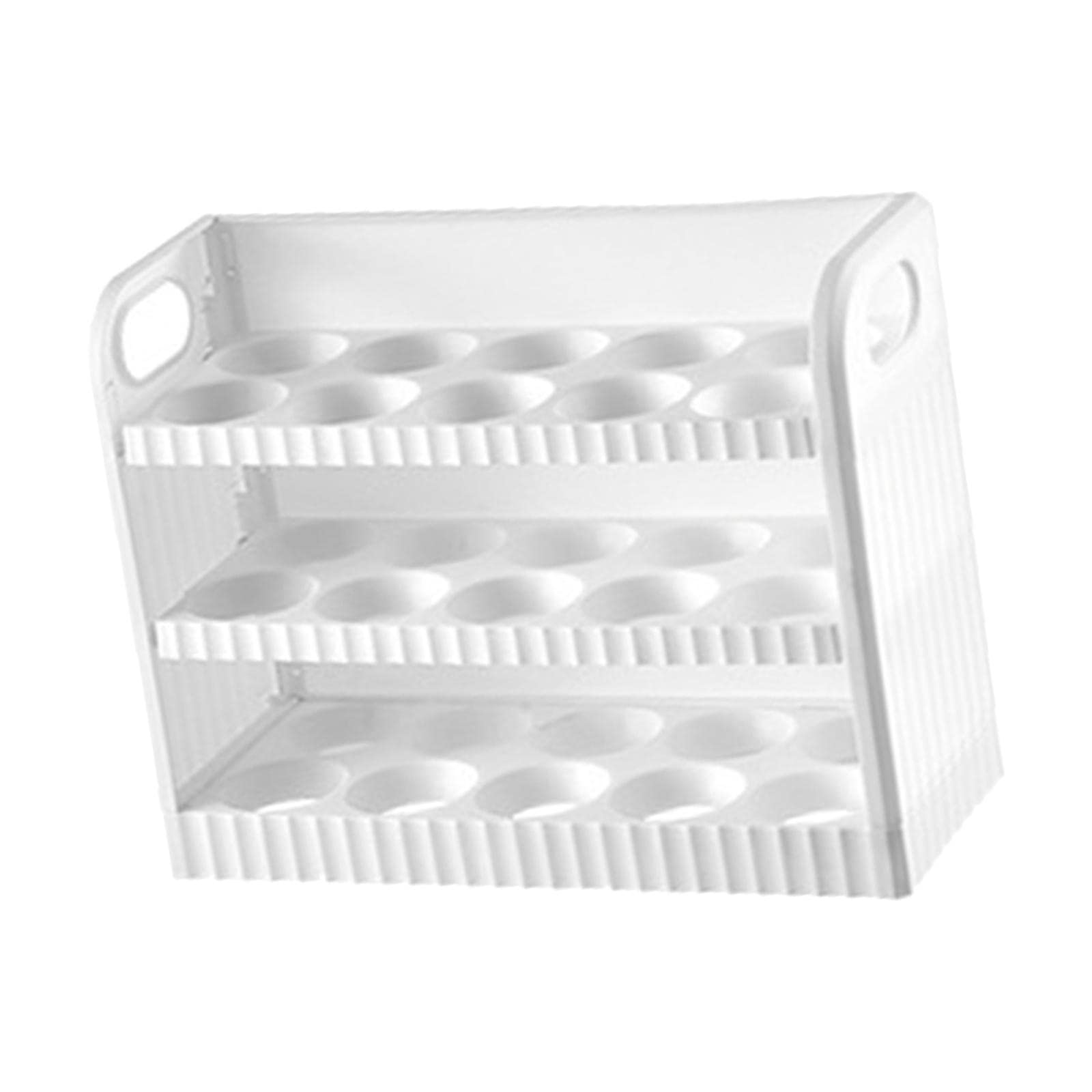 Merishopp Eggs Holder for Refrigerator Eggs Container with Handle for Pantry White-image-38
