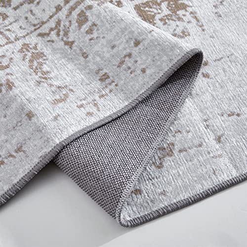 Roomtalks Ultra Thin Flat Weave Vintage Persian Area Runner Rug 2'X 4'3'' Non-Slip Machine Washable, Distressed Oriental Boho Small Throw Runner Rugs For Kitchen Entryway Entrance Indoor Doormat #TOP3