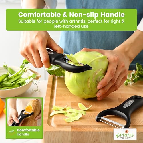 Image of Spring Chef Swivel Potato Peeler & Julienne Vegetable Peeler w /Soft Handle