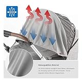 reer ShineSafe Bite 3in1: Sonnenschutz, Insektenschutz und Schlummertuch, universelles Zubehör für Kinderwagen und Buggys, grau, 84131