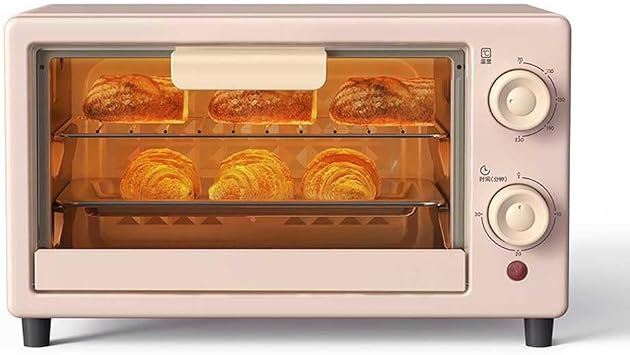 Mini Oven, Air Fryer Electric Toaster Oven, Multifunction Tabletop Oven Baking Heating Automatic Home Bread Biscuits Pizza Capability,Pink [Energy Class A]