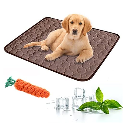 Hund kylmatta dyna husdjur självkylande sängmatta icke-giftig is silke material hundmatta sommar säng dyna filt sömn is siden säng tvättbar mjuk andas för katt små medelstora hundar - skicka plyschleksaker