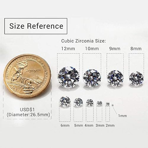 Miniatura 9 de Tamaño 0.039 in-0.394 in 5A Redondo Suelto Cubic Zirconia Piedras Mezcla 15 Colores CZ Piedra Sintética Piedra Preciosa Para La Fabricación de Joyas