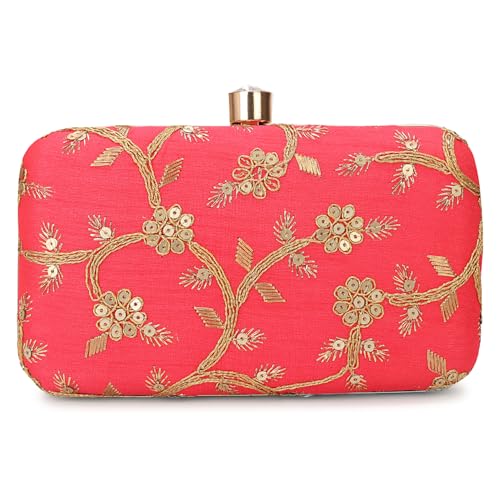 Image of LONGING TO BUY Hand Crafted Designer Box Clutch - Zari Embroidery For Women