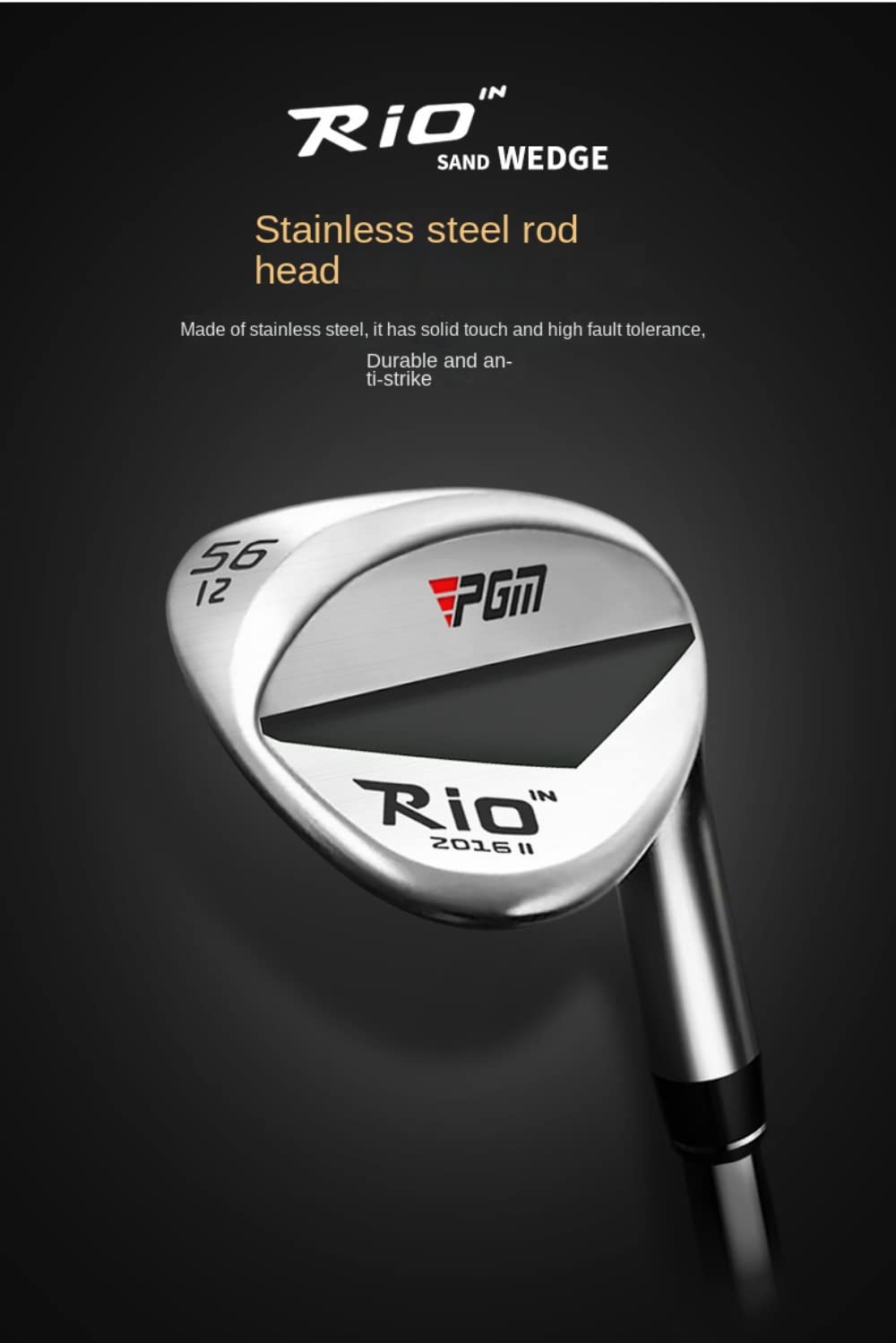 Wedges de Golf 52/56/60 Grados Golf Club Wedge Wide Bottom Sand Rod para Mujeres y Hombres