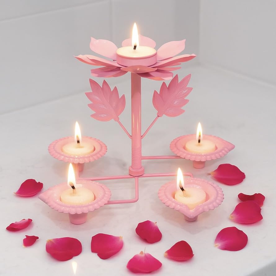 Diya, Oil Lamp & Candle Holder for Diwali, Pooja, Home Temple & Gifting -...