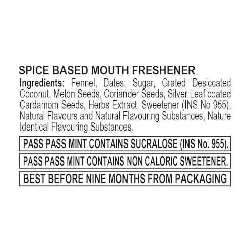 Image of Pass Pass Minty Mix | Spice Based Mouth Freshener | Digestive, High in Fibre & Anti-Oxidants | Mint Mouth Freshener | Pack of 6-110g Each