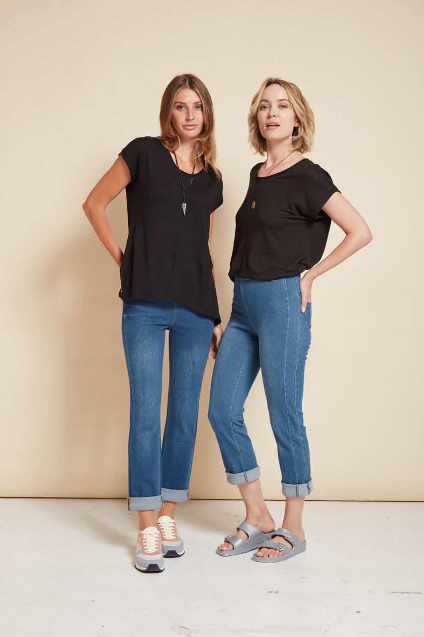Lyssé Womens Cropped Boyfriend Denim