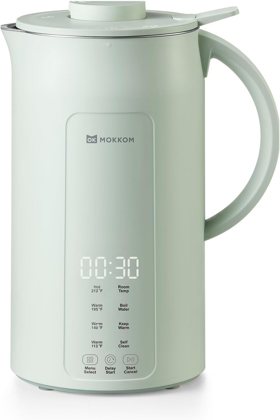 MOKKOM Nut Milk Maker, 42oz Automatic Almond Milk Machine for Homemade Plant-Based Milk, Oats, Soy, Dairy Free Beverages, Soy Milk Maker with Delay Start/Keep Warm/Self-Cleaning/Boiling, Green