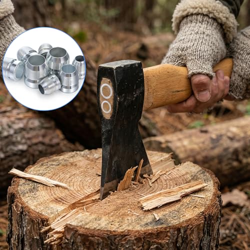 HJZHII 24Pcs Round Axe Handle Wedges, Safety Round Handle Wedges Stainless Steel Wedges Kit Hammer Wedge Handles Metal Wedge for Axe Hammer Sledge (0.31/0.39/0.47 Inch)