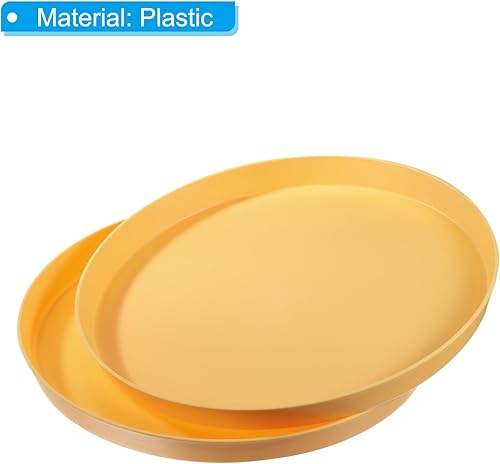 Miniatura 4 de PATIKIL Bandejas de servicio de restaurante de 14 pulgadas, 2 bandejas redondas antideslizantes para servicio de alimentos, bandeja de plástico