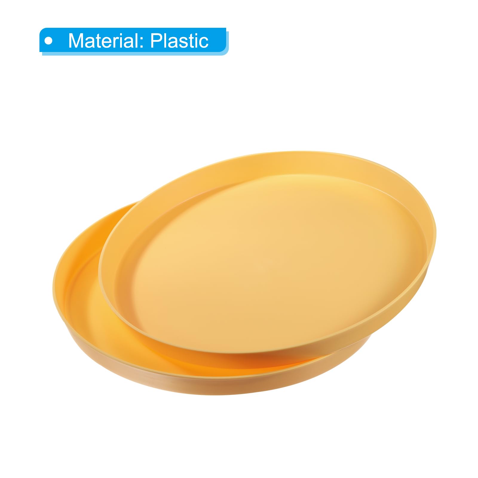 PATIKIL Bandejas redondas de 14 pulgadas para servir restaurantes, 2 bandejas antideslizantes para servicio de alimentos, para bar, cafetería, color amarillo