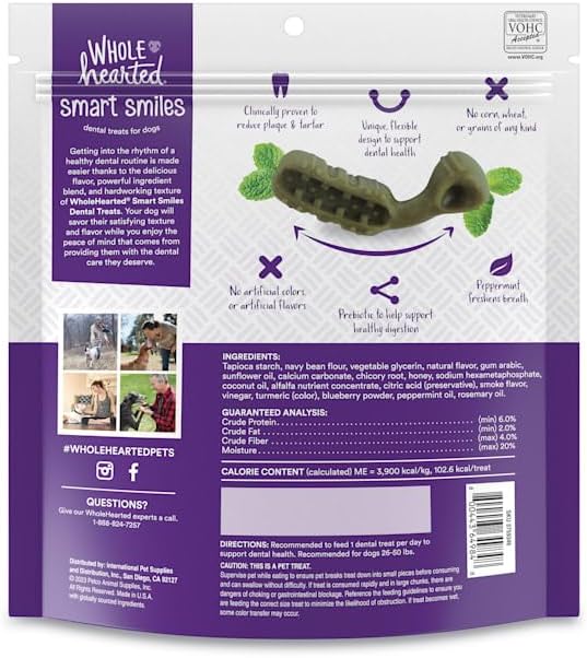 WholeHearted by Petco Smart Smiles Original Flavor Dog Treats 26 oz. Count of 28