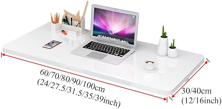 Wall-Mounted Drop-Leaf Table, Folding Fold Down Desk, Floating Table for Kitchen Laundry Room Restaurant, Space Saving Shelf, White (Size : 60x40cm(24x16inch))