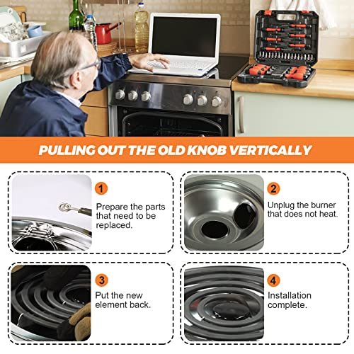 660532 Mp15Ya Electric Range Burner Element 6 Inch 1500W 4 Turns Surface Element Replacement For Whirlpool Kenmore Ranges Replacement Burners Wfc310S0Ak, Rf110Axsq3, Kf330Add1,Ffef3011Lwd,Etc. #TOP5