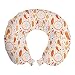 ABAKUHAUS Tribal Cojín de Viaje para Soporte de Cuello, Atrapasueños, Viajes Siestas Leer Mirar TV, 30x30 cm, Naranja Blanco