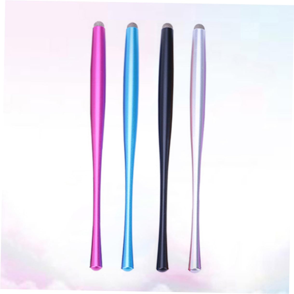 UKCOCO 12piezas Stylus De Metal para Pantallas Táctiles Punta Fibra Bolígrafo Capacitivo para Escritura Teléfonos y Tabletas Rojo Negro Azul Plateado