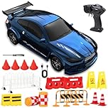 KUWUNG 1:64 Mini RC Drift Car, 4WD Racing Drifting Car for Adults, 15KM/H 4WD High Speed RC Cars with LED Lights, Desktop Remote Control Drift High Speed Drifting RC Cars for Adults