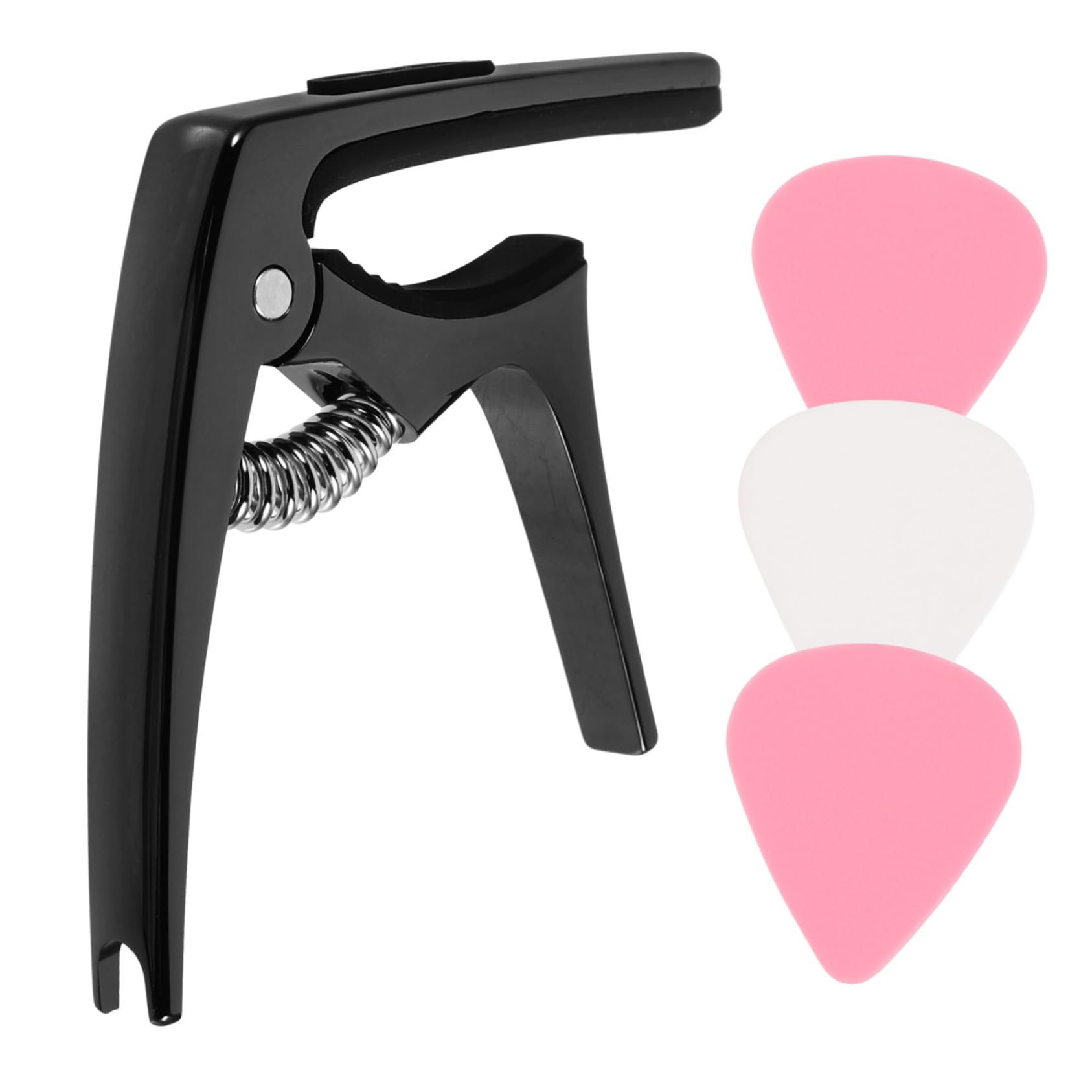 NULYLU Universal Guitar Capo for Acoustic Classical and Ukulele Metal Tuning Clip Picks Random