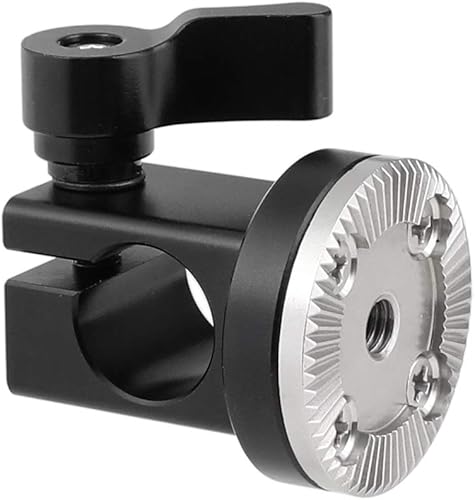 CAMVATE Abrazadera de varilla de un solo riel de 0.591 in con soporte de roseta M6 para empuñadura de jaula de cámara DSLR - 2319