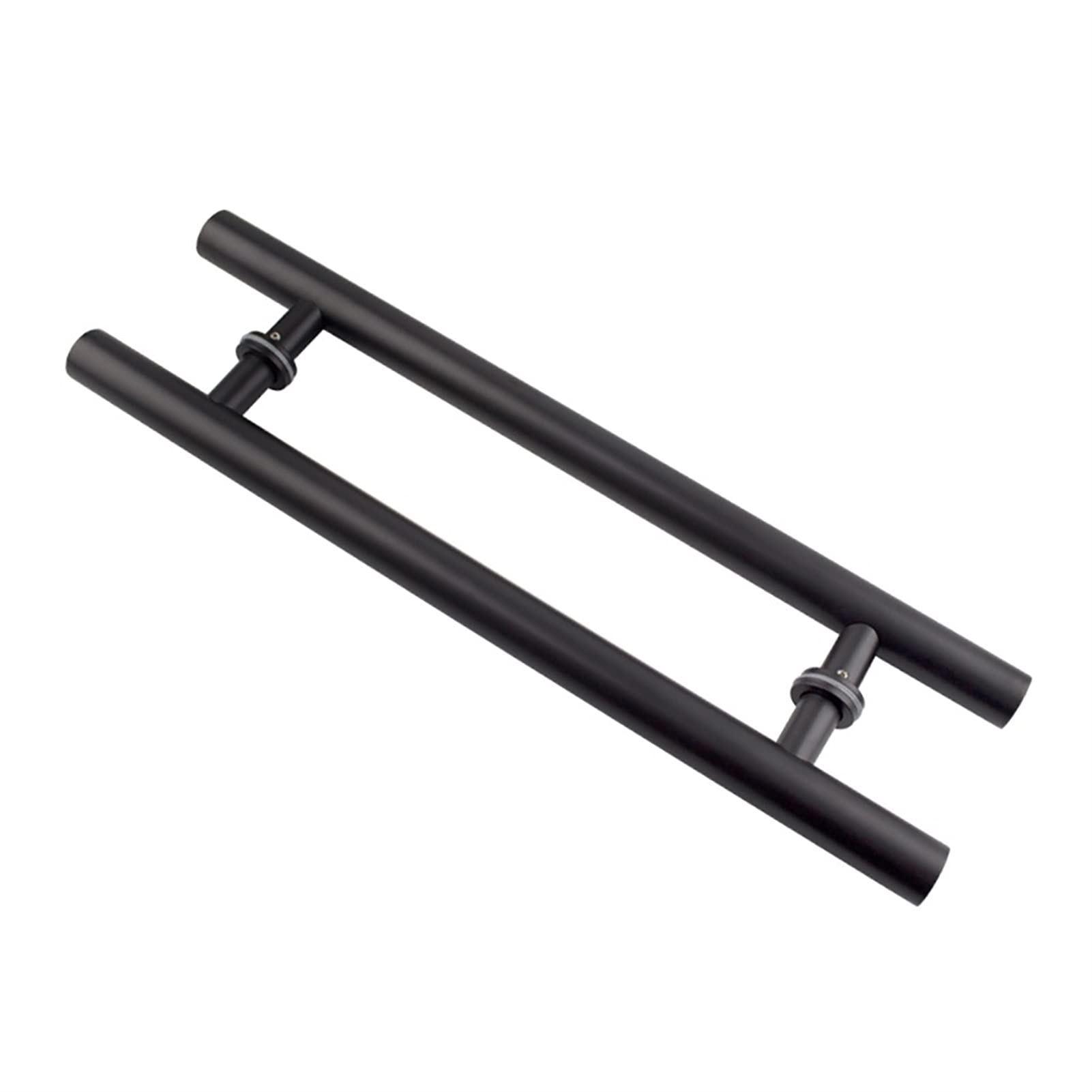 Quincaillerie pour porte coulissante en verre tube rond inox système poussée-traction