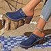 ZSpzx Women Heeled Sandals Platforms Leather Round Toe Mules Clogs Summer Dressy Buckle Straps Slippers Chunky High Heels Non Slip Trendy Solid Color Breathable Walking Vacation Shoes (Blue, 9.5)