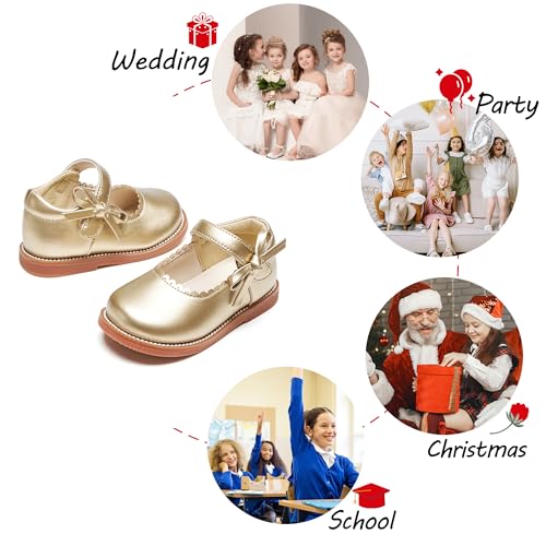 Image of PHIRAMIN Toddler Girl Mary Jane Student Oxford Shoes-Little Girl School Uniform Shoes for Wedding Party