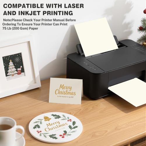 image for Ciphyfee Cream Cardstock 8.5 X 11, 40 Sheets Card Stock, 75lb/ 200gsm 