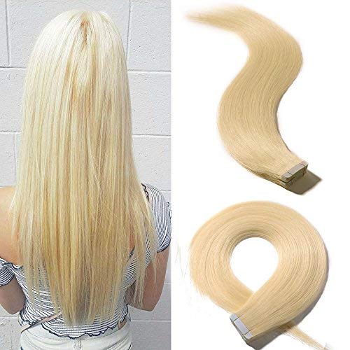 Tape in Hair Extensions Human Hair 16" 60 Blonde