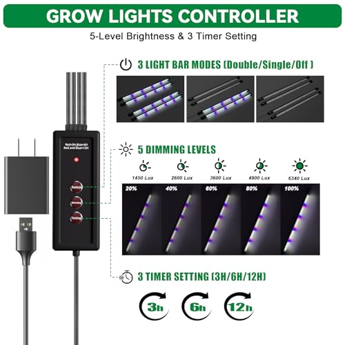 Yioviru Seed Starter Tray with Grow Light,72-Cell Seed Starter Kit with Magnetic Hygrometer,Seed Germination Kit with Humidity Dome,User-Friendly Plant Germination Trays for Indoor Plants - Image 2