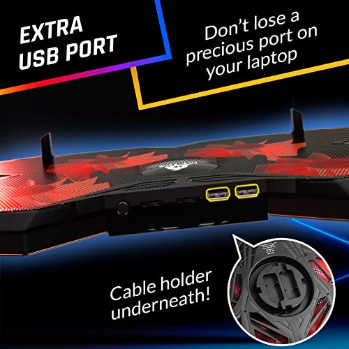 KLIM Wind - Laptop Cooling Pad - The Most Powerful Rapid Action Cooling Fan - Laptop Stand with 4 Cooling Fans at 1200 RPM - USB Fan - Compatible - Black - Image 8