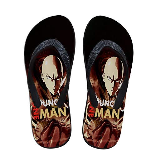 Haililais One Punch Man Flip-Flops Sandalias Casual Espalda Abierta Sandalias Antideslizante Ducha Sandalias Populares Playa y la Piscina Zapatos Hermosos (Color : A01, Size : EU42 US10)