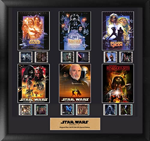 FILMCELLS Star Wars Episodes I-VI Wandbild, gerahmt, 50,8 x 48,3 cm, mit 12 Clips à 35 mm Film und Echtheitszertifikat Cover