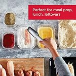 Rubbermaid 10-Piece Brilliance Food Storage Containers with Lids for Lunch, Meal Prep, and Leftovers, Dishwasher Safe, 1.3-Cup, Clear/Grey