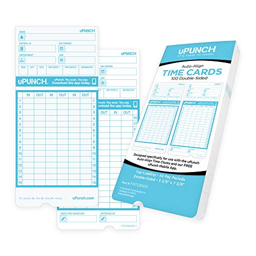 Pointage net sans double impression avec les cartes horaires uPunch FN1000