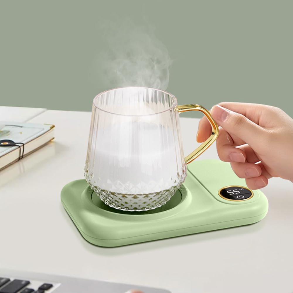 Chauffe-Tasse a Café,Tapis Chauffant Électrique USB 10 W avec Arrêt Automatique de 8 Heures et 3 Réglages de Température pour Bureau,Maison,Bureau,Chauffage du Café,Thé,l'eau,Lait,Boissons