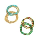 Colorful Waist Bead Chains, 4PC African Belly Body Chains, Elastic Waist Bead Set, Summer Bikini Jew