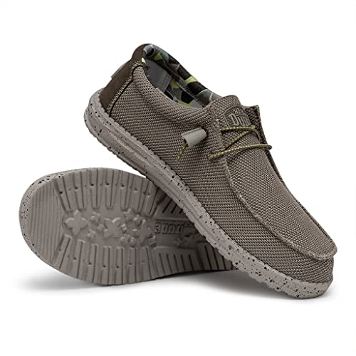 Image of HEYDUDE Men's Wally Sox Triple Needle Fog Slip On Loafer, Camel M14 | Lightweight Casual Shoe with Removable Insole