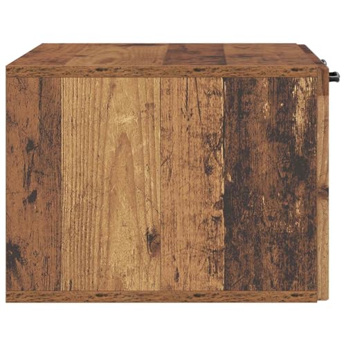 Meuble TV mural d'architecte en bois vieilli texturé de 59,5 cm - 6
