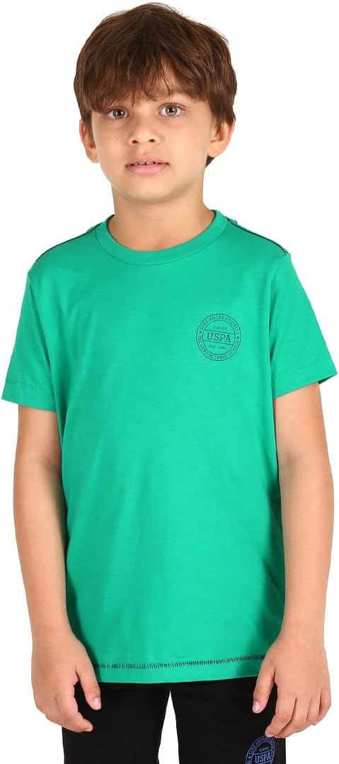 U.S. POLO ASSN.Boy's Ribbed Neck Cotton IKEA Regular Fit T-Shirt (Pack of 1)
