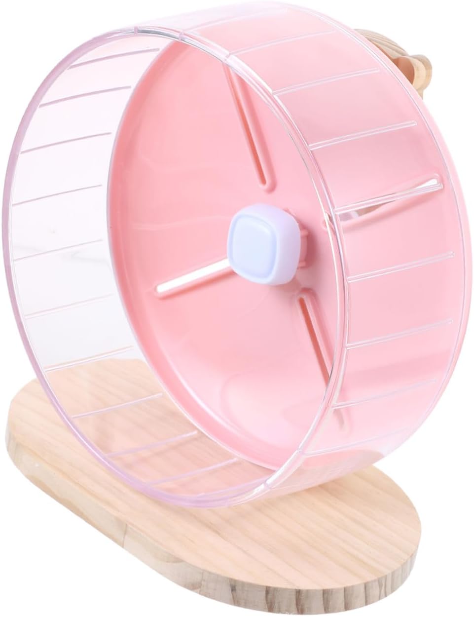 VILLCASE Silent Hamster Wheel with Wood Stand 20cm Pink Running Wheel Compact Rat and Chinchilla Exercise for Small Animals Cage Enrichment