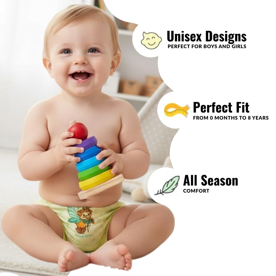 Kids Basket Boys Cotton Underwear | Skin Friendly Fabric | Baby Kids Soft Cotton Briefs Innerwear | Ages 3 Months – 8 Years with Cute Patterns Pack of 10 (Colour & Print May Vary) 4