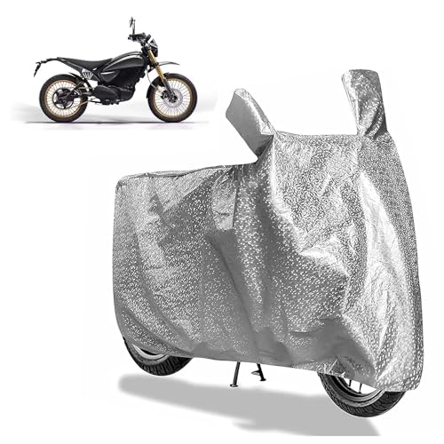 Image of Sulfar Bike Cover for Royal Enfield Flying Flea S6 (EV) | Waterproof, Dustproof & UV Protected | All Weather Two Wheeler Cover (Silver) New 2026 Variants