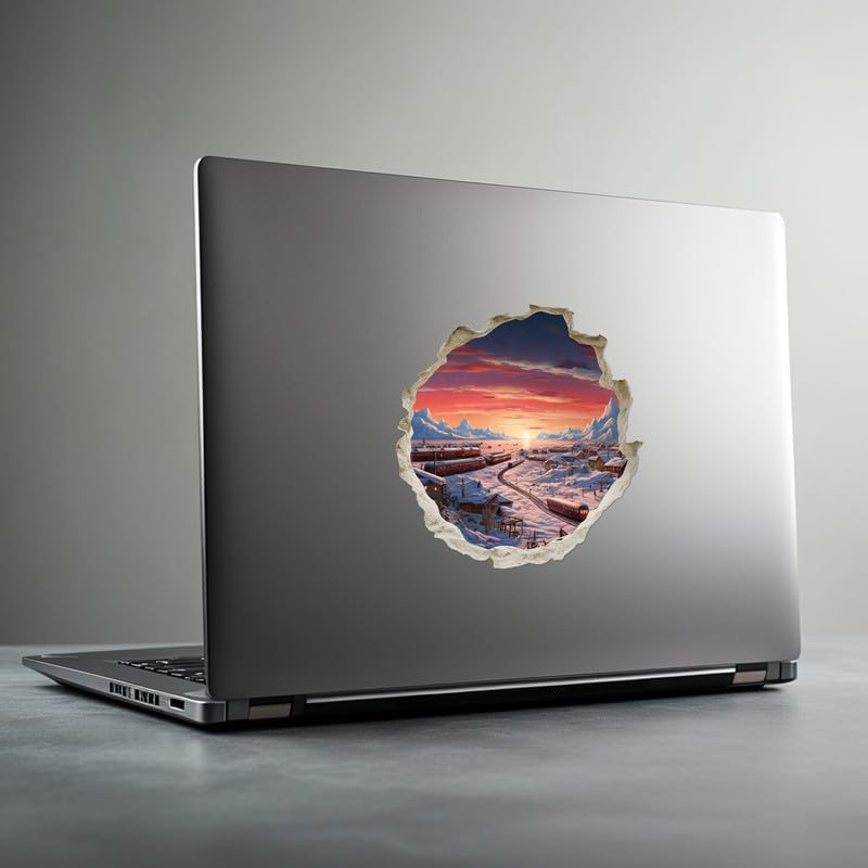 Miniatura 5 de Adhesivo de pared con agujero en 3D, diseño de agujero norte, para habitación de niños, aula, hogar, dormitorio, sala de estar, estantería, tamaño