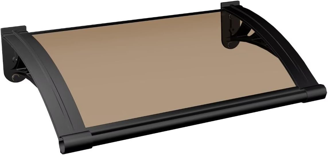 Window Awning Door Canopy with Drainage Sink -24" x 31" Exterior with Plastic Steel Bracket UV Rain Snow Sunlight Protection, 8 Colors for Doors/Windows/Garage, Home & Business Use​