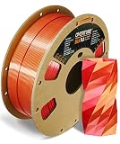 OVERTURE Silk PLA 1.75mm Dual Color Filament, Clog-Free Shiny 3D Printer Filament, 1kg Spool(2.2lbs)