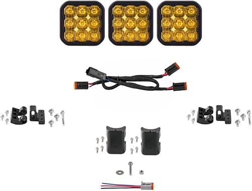 Miniatura 8 de Diode Dynamics SS5 CrossLink - Barra de luz LED de 3 cápsulas (una), combo amarillo deportivo