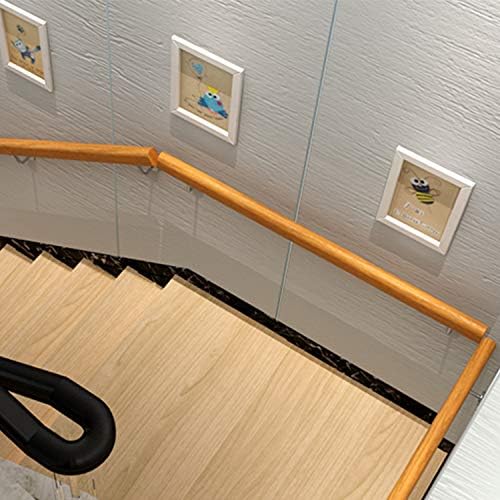 ybaymy 100CM Wooden Handrail Complete Set Staircase Handrail Wood Banister Anti-Slip Stair Railing with Metal Bracket Fitting for Indoor Outdoor Elderly Children Loft Safety Stairway Support Rods