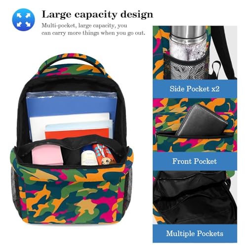 Ensemble de cartables pour enfants camouflage : sacs à dos d'école et voyage multicolores - 3