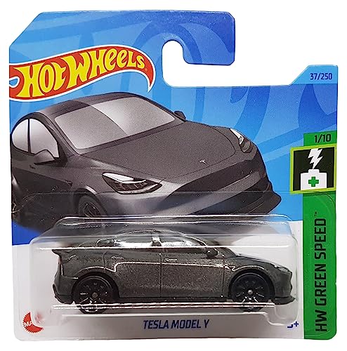 Hot Wheels - Tesla Model Y - HW Green Speed 1/10 - HKK20 - Short Card - Gris metálico - Mattel 2023